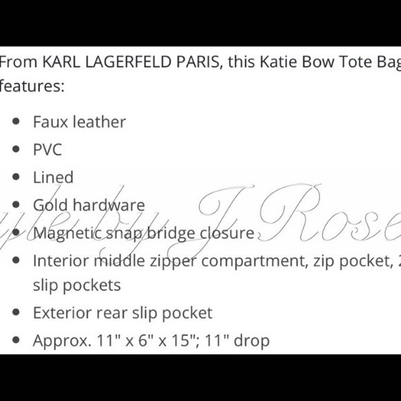 NWT’s Karl Lagerfeld Paris ‘Katie’ Bow Tote Bag - Picture 7 of 8
